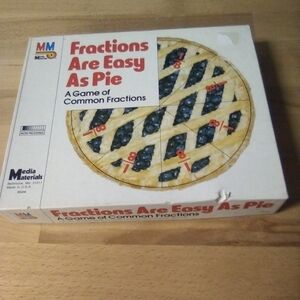 Vintage Fractions are Easy as Pie Educational Game Math Mathematics